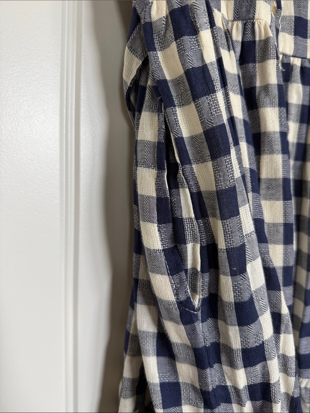 Little Cottonwood Magnolia Gingham Tie-Shoulder Midi Dress - Navy & White XS - Picture 6 of 13